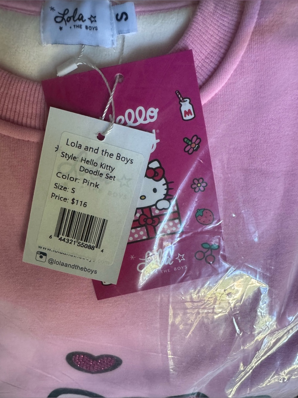 NWT Lola + The Boys Hello Kitty Doodle Set - Teen/Women Sz. S - Picture 6 of 13